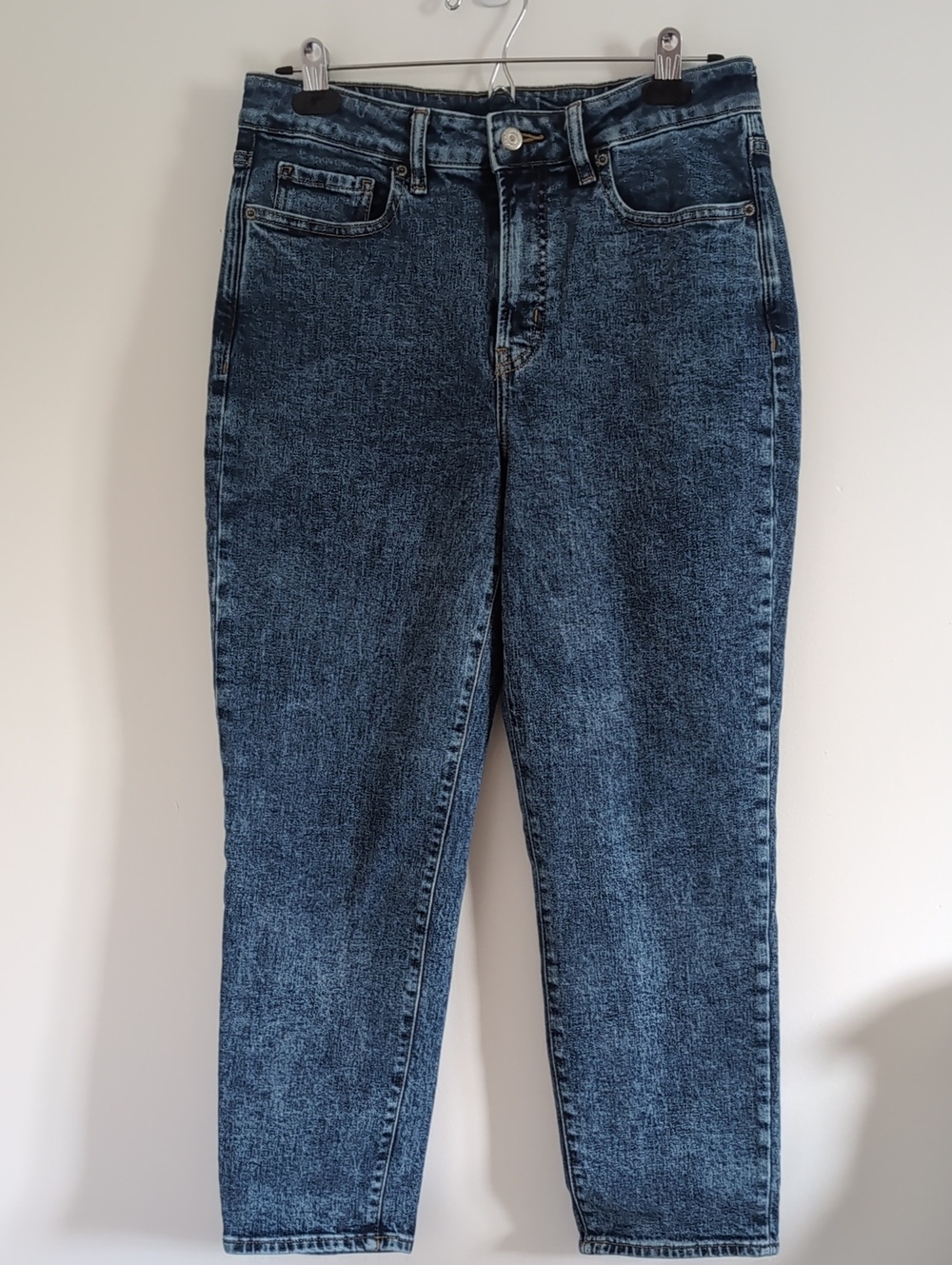 Old Navy High-Rise  OG Straight Acid Wash Jeans in Dark Blue